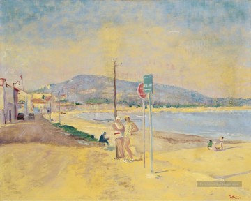 Lucien Adrion à la plage Peinture à l'huile